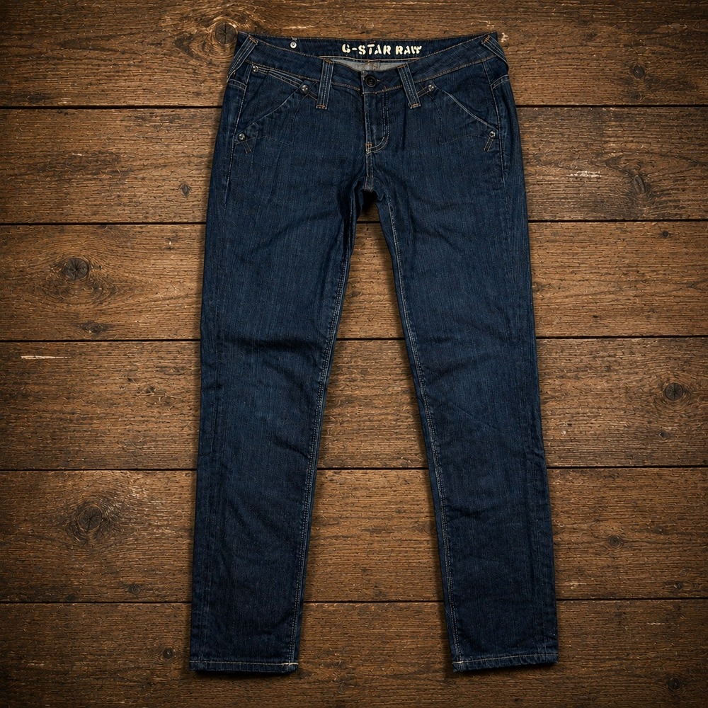 G-Star Raw 3301 Limit Skinny Jeans Womens 31x32 Dark Wash Blue Low Rise Italy